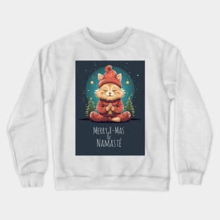 Yoga Meditation Christmas Cat Crewneck Sweatshirt